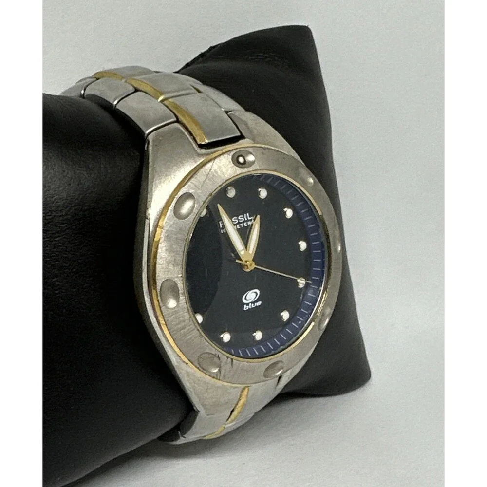 Fossil Blue AM3305 Men's Silver Stainless Steel Analog Dial Quartz Watch HME748